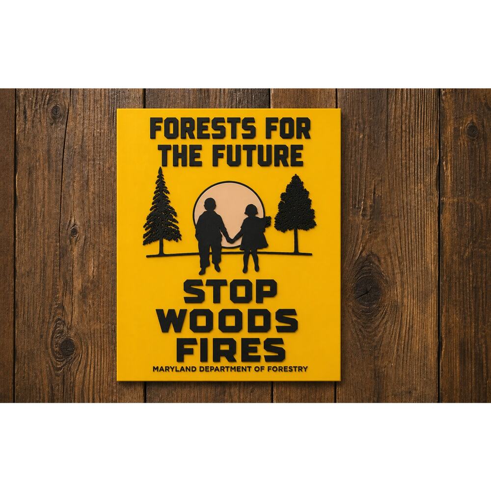 Maryland Department of Forestry Sign Forest for Future Stop Fire Agriculture DNR